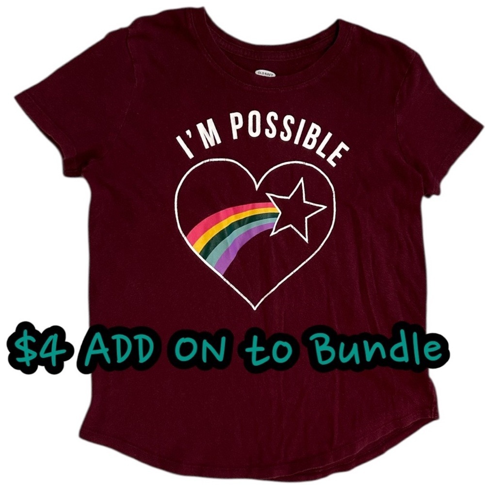 Old Navy Girl’s Positive Graphic T-Shirt I'm Possible' Cotton Size Large